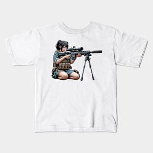 Sniper Girl Kids T-Shirt